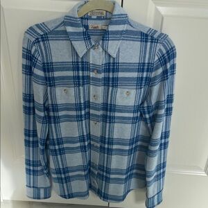 Faherty Blue Plaid Women’s shirt EUC